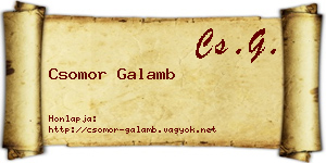 Csomor Galamb névjegykártya